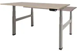 Schaffenburg Dextro Plus Duo Elektrisch Höhenverstellbar Sitz-Stehschreibtisch Rechteckig Eiche H-Fuß-Gestell 1.400 (B) x 800 (T) x 645 (H) mm Melamin