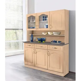 WIHO KÜCHEN Küchenbuffet Linz 120 x 50 x 180 cm Beige/Grau