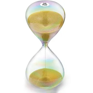 SuLiao Sanduhr, Gold Sanduhr 30 Minuten Groß, Die Bunten Gläser Sanduhr 30 Min, Hourglass Sand Time für Kinder, Klassenzimmer, Zuhause, Schreibtisch, Bürodekoration