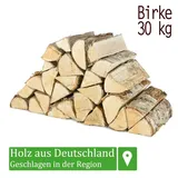 FLAMEUP Brennholz Kaminholz Birkenholz Holz 30 kg Birke Für Ofen und Kamin Kaminofen Feuerschale Grill Feuerholz Holzscheite Wood 25 cm Kammergetrocknet Flameup