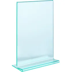 T-Aufsteller, PMMA (Acryl), transparent-grün A6, Acryl (PMMA), transparent|grün