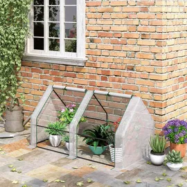 Outsunny Foliengewächshaus Weiß, Kunststoff, 90x90x180 cm, Gartenzubehör, Gewächshäuser