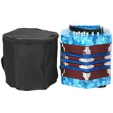 Tragbares Professionelles Ziehharmonika-Akkordeon, Ideales Musikinstrumentenzubeh?r f ̈1r Erwachsene und Kinder, Inklusive Tragetasche (Himmelblau),Rudern