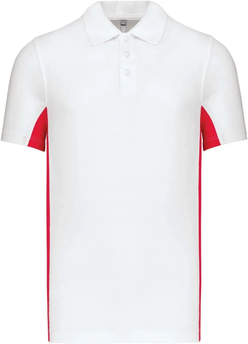 Kariban Unisex 2-farbiges Piqué Polo 'Flag' K232 white/red M