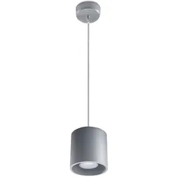 Pendelleuchte Zylinder Esstisch Deckenlampen modern Pendelleuchten Wohnzimmer, Aluminium grau, 1x GU10, DxH 10x80 cm, Esszimmer