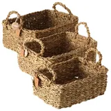 Boltze Aufbewahrungskorb Sophy 3-teilig 27 x 36 x 22 cm beige