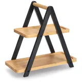Zeller Present Etagere, Bambus, schwarz (1 tlg.), 2-stufig, beige