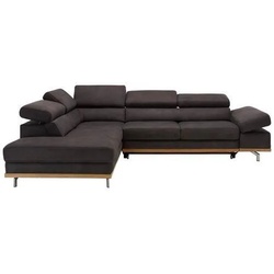 Wohnlandschaft Carmen in Platin mit Bettfunktion