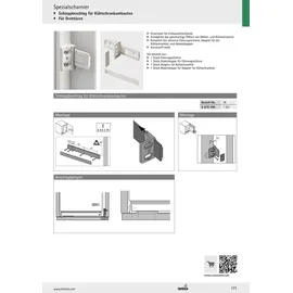 Hettich Schleppbeschlag für Kühlschrankumbauten 9079390 weiß