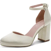 TAMARIS Damen Pumps mit Blockabsatz, weiß, 40 EU