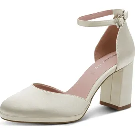 TAMARIS Damen Pumps mit Blockabsatz, weiß, 40 EU