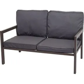 Mendler Garnitur HWC-L64, Gartenlounge Gartengarnitur Lounge-Set Sitzgruppe Sofa, Metall ~ Polster grau