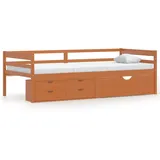vidaXL Massivholzbett 90 x 200 cm Honigbraun