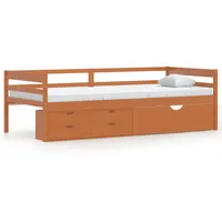 vidaXL Massivholzbett 90 x 200 cm Honigbraun