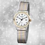 Regent Damen Herrenuhr silber gold Elegant Quarz Analoguhr URF887