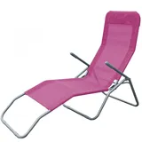 Lex Siestaliege Kippliege Sonnenliege Strandliege Gartenliege Klappbar Pink