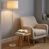 Stehlampe Standleuchte Leselampe sandfarben matt Textil creme Fußschalter H159cm