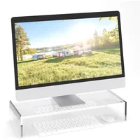 Relaxdays Monitorständer, Acryl, ergonomisch, H x B x T: