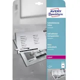 Avery Zweckform 3482 A4, für S/W-Laserdrucker, Farb-Laserdrucker, S/W-Kopierer, Farb-Kopierer, 0,14mm, selbstklebend, transparent 25 Stück