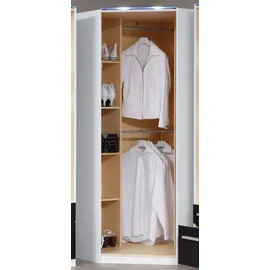 Priess Eckkleiderschrank PRIESS "Barcelona Kleiderschrank Ecklösung Raumwunder", schwarz-weiß (weiß, schwarz), B:78cm H:193cm T:78cm, Holzwerkstoff, Schränke, Eckkleiderschrank, in 2 Tiefen Schrank Eckschrank Garderobe