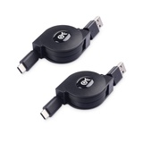 Cable Matters 2er-Pack kurzes Einziehbares USB auf USB C Kabel für 5V 3A (USB USB C Kabel 1m, 3A Schnellladekabel, Einziehbares USB zu USB C Ladekabel) - 1 Meter