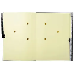 Exacompta 621226E Ordnungsmappe mit festem Deckel, 26 Fächer mit Kunststofftaben alphabetisch-numerisches Register, A4 - Schwarz