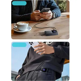 Joyroom JR-PR1 10000mAh 22.5W Powerbank mit integriertem einziehbarem USB-C-Kabel - Schwarz