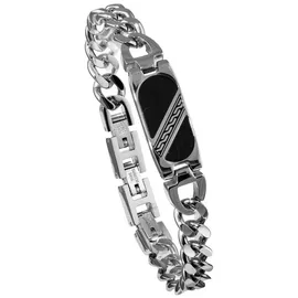 HOLZKERN Outlands Edelstahl-Armband Schiefer-Silberfarben onesize