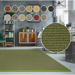 Sisalteppich DEKOWE "Mara S2 mit Bordüre", grün (avocado), B:67cm H:5mm L:133cm, Sisal, Teppiche, Flachgewebe, Material: 100% Sisal, Wohnzimmer, Kundenliebling