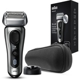 Braun Series 8 Rasierer Herren mit 3+1 Scherkopf, Elektrorasierer & Trimmer für Präzision, Sonic-Technologie & 40°-Kopf mit Konturenanpassung, Wet & Dry, 8417s, silber