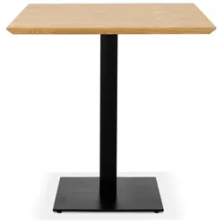 Kadima Design Esstisch 70 cm, Naturholz & Gusseisen, Quadrat, ideal für Gastronomie, 4 Personen, Beige-Schwarz