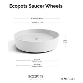 Ecopots Untersetzer Amsterdam Rollen Weiß 34,1 cm x 9 cm