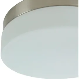 Licht-Erlebnisse Deckenlampe 1 x E27 rund Glas Nickel matt