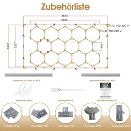 gonengo Hexagon 14pack dimmbar weiß