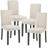 [en.casa] Stühle, Esszimmerstuhl Hamburg 4er Set Textil Beige