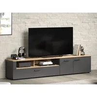 trendteam Esteban Lowboard 160 cm Anthrazit/Eiche Holz