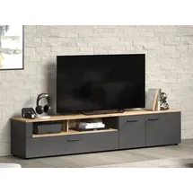 trendteam Esteban Lowboard 160 cm Anthrazit/Eiche Holz