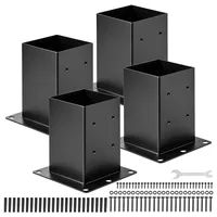 Vevor Zaunpfahl 142 x 142 mm Schwarz/pulverbeschichtet