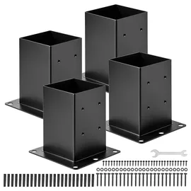 Vevor Zaunpfahl 142 x 142 mm Schwarz/pulverbeschichtet