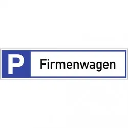 Dreifke® Schild, Parkplatzreservierer Firmenwagen, Alu, 460x110 mm