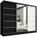 A&J MöbelLand Schiebetürenschrank AURELIA 1 200 x 215 x 59,5 cm Schwarz