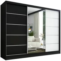 A&J MöbelLand Schiebetürenschrank AURELIA 1 200 x 215 x 59,5 cm Schwarz