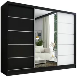 A&J MöbelLand Schiebetürenschrank AURELIA 1 200 x 215 x 59,5 cm Schwarz