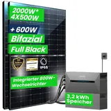 Campergold 2000W Balkonkraftwerk mit Speicher Komplettset Photovoltaikanlage All-In-One 8m2 inkl. 3,2 kWh Anker SOLIX Solarbank E1600 PRO Speicher