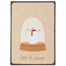 IB Laursen Metallschild Let it snow, 14 x 20 cm