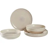 like. by Villeroy & Boch like.Villeroy & Boch Tafelservice Perlemor sand, Sand, Keramik, 8-teilig, Struktur, 19.4x32.0x34.5 cm, robust, Essen & Trinken, Geschirr, Geschirr-Sets, Tafelservice