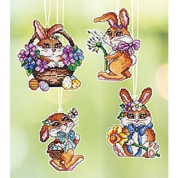 buttinette Stramin-Aufhänger "Osterhasen", 4er-Set