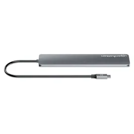 Manhattan 181167 USB-Hub 4+3 Port USB-C®, USB-A USB 3.2 Gen2 10 GBit/s mit USB-C® Stecker, mit Aluminiumgehäuse Space Grau 7-Port
