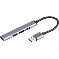 ShiverPeaks S/CONN maximum connectivity USB-A Hub, 3.0, 4-fach USB-A, ALU, slim, 0,12m