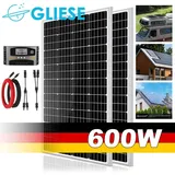 Solarmodul 600(2 * 300W) Watt Solarpanel Monokristallin Solar Set für Häuser RV Boot